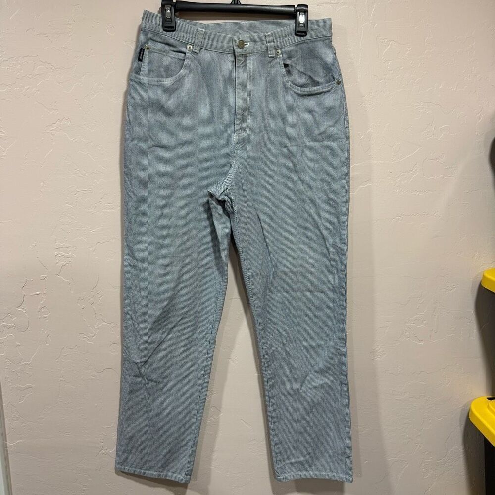 Lauren Ralph Lauren size 12 railroad pinstriped denim jeans